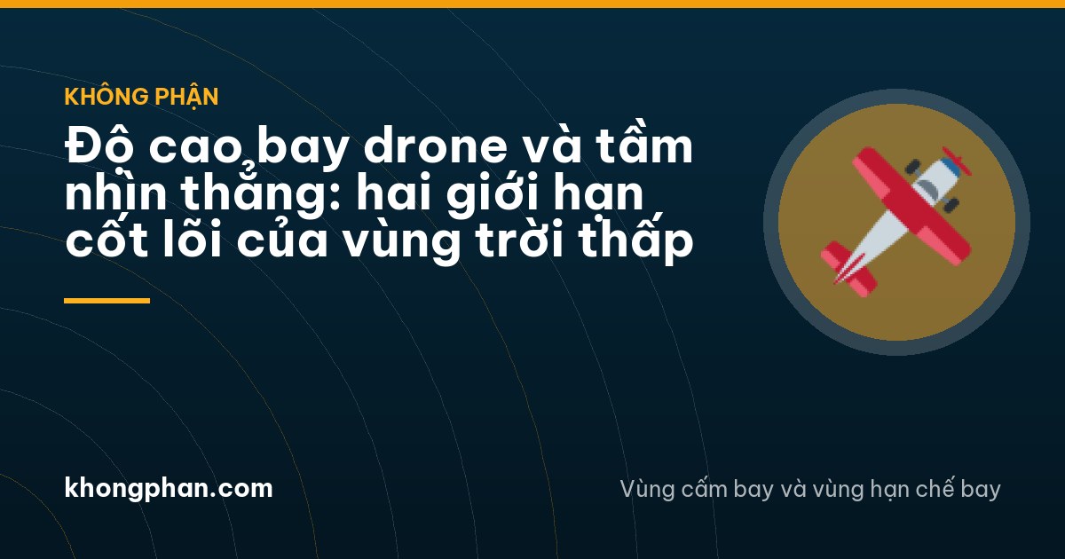 Low angle view from the ground of a small quadcopter high in a clear blue sky above green hills, a person from behind in the lower corner shading eyes with one hand